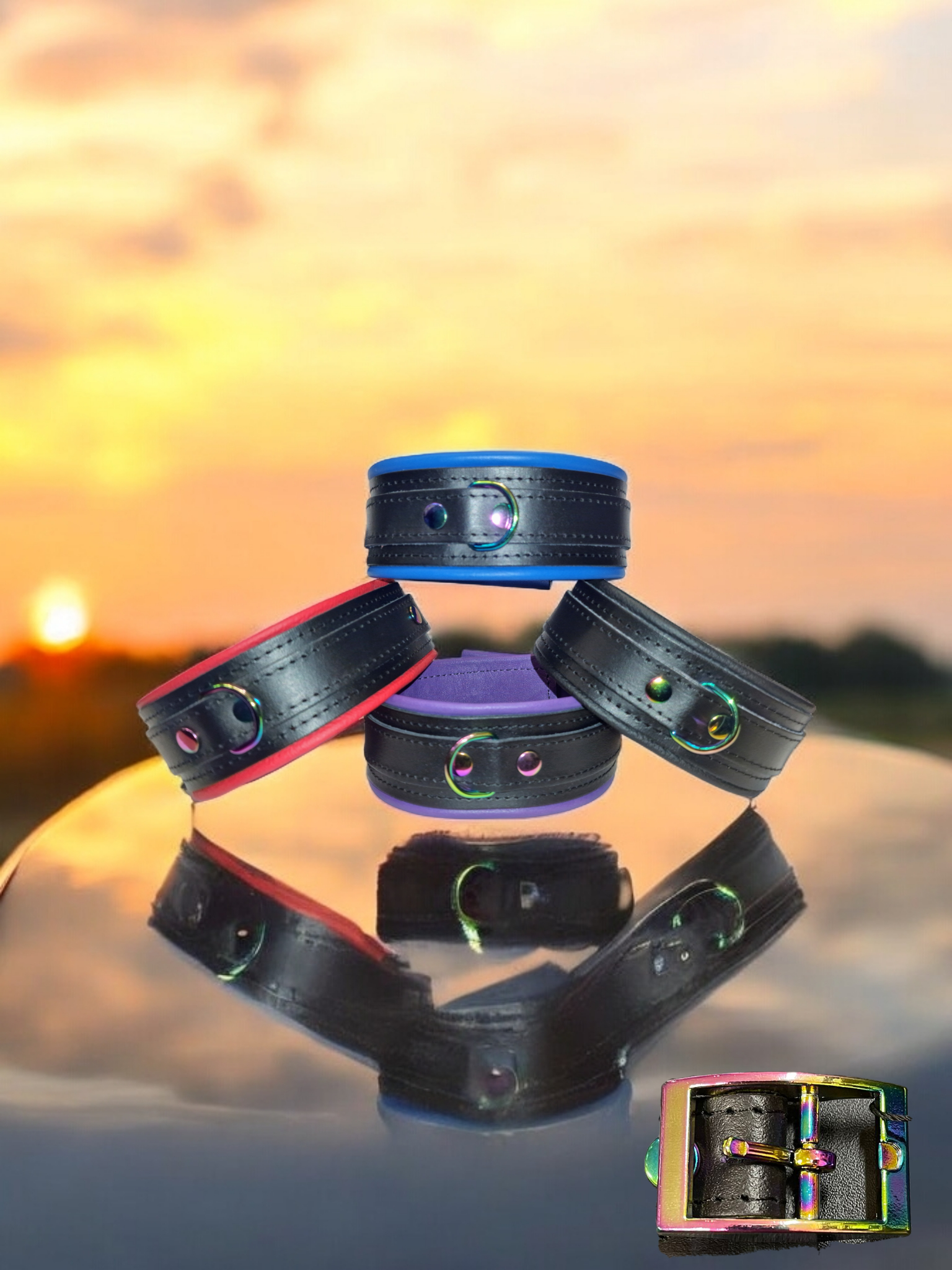 High Quality - Halsfessel RAINBOW in 4 verschiedenen Farben !