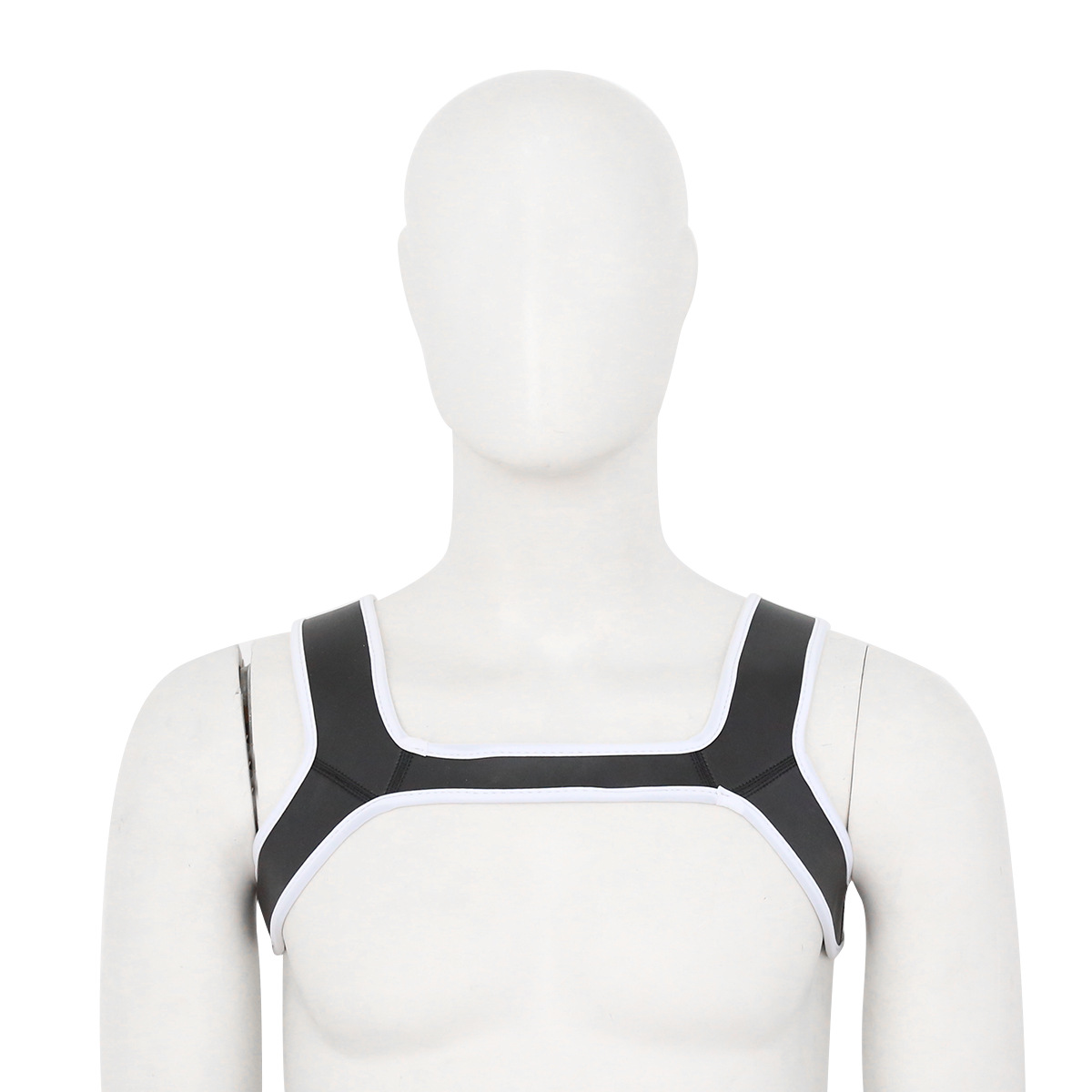 Neopren Harness - schwarz-weiss